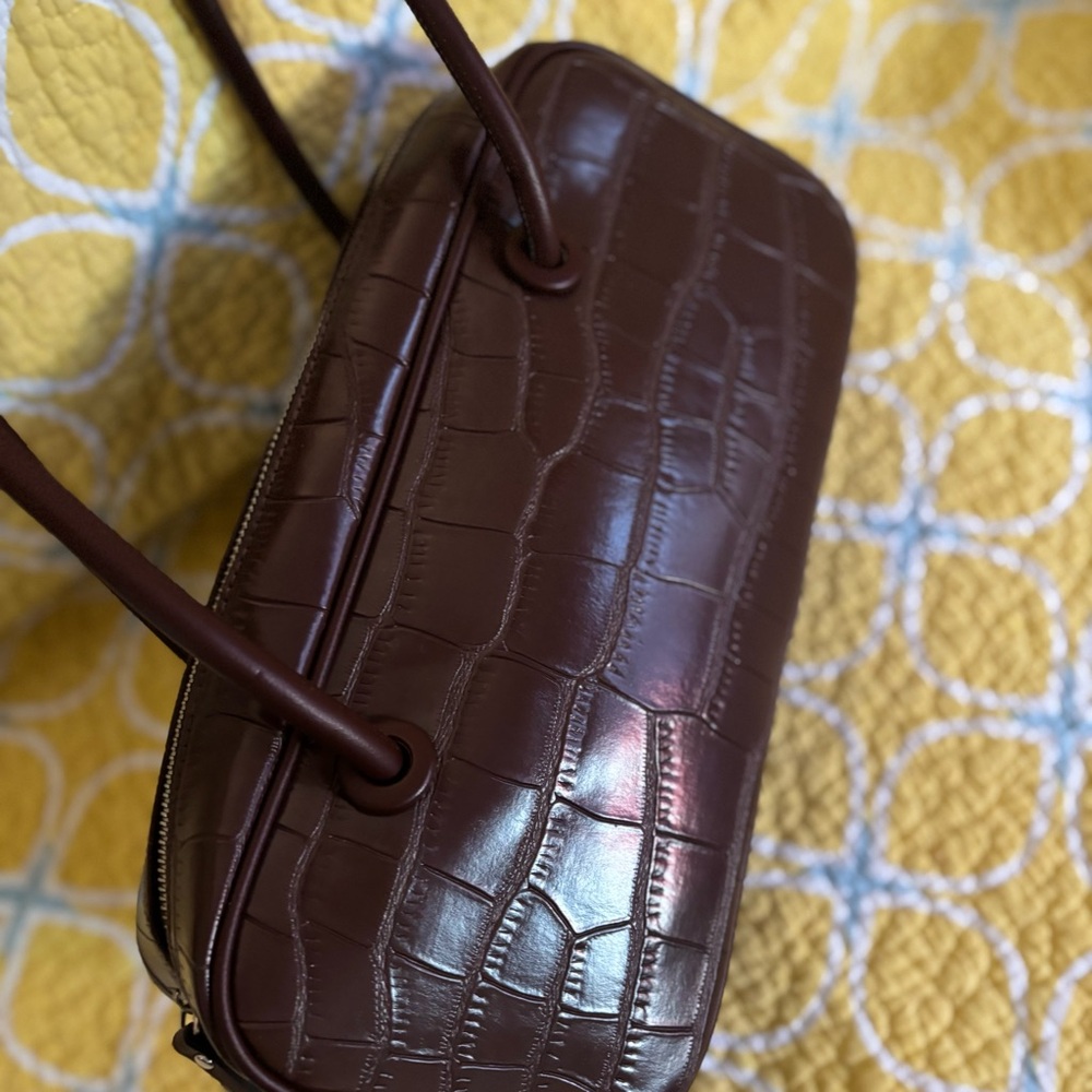 Brown Croc-Embossed Handbag EUC